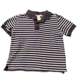 Janie and Jack Boys Knit Navy and Light Blue Polo Shirt Size 4